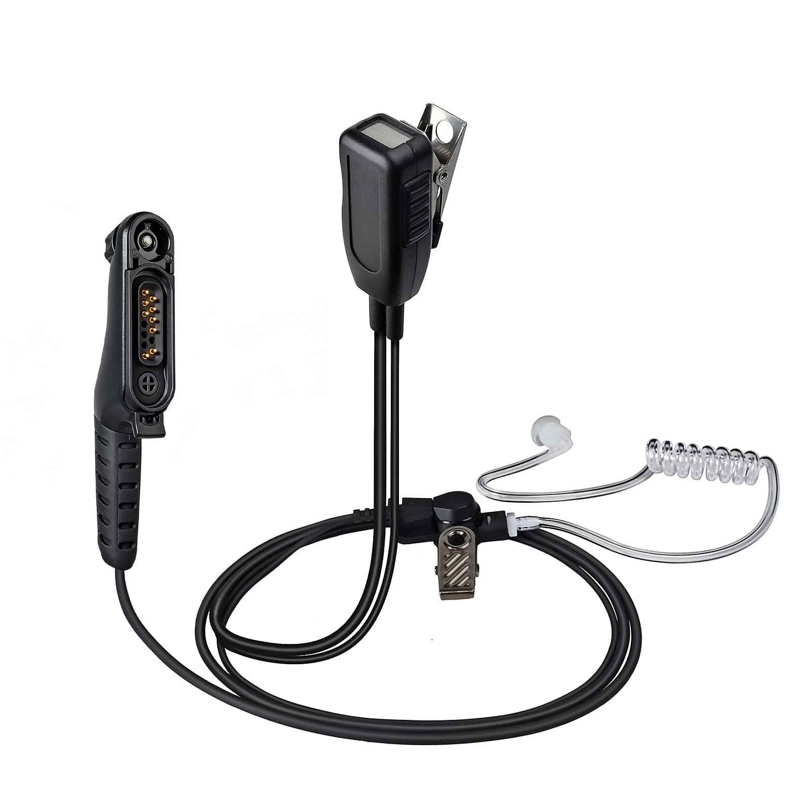 UAYESOK Sicherheits-Ohrhörer: Verdecktes Funk-Headset mit Luftakustikschlauch und PTT-Mikrofon für Motorola R7, MXP600, ION, APX, N70, N50 und N30