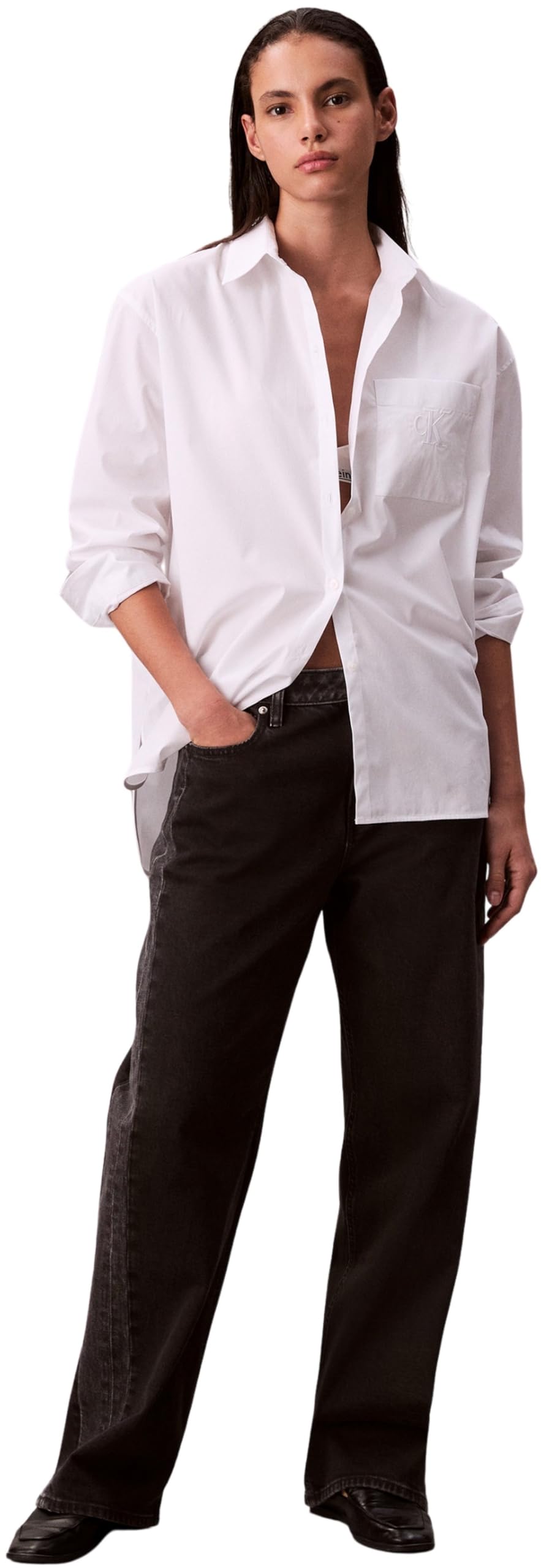Calvin Klein Camisa Mujer Poplin Relaxed Oversized