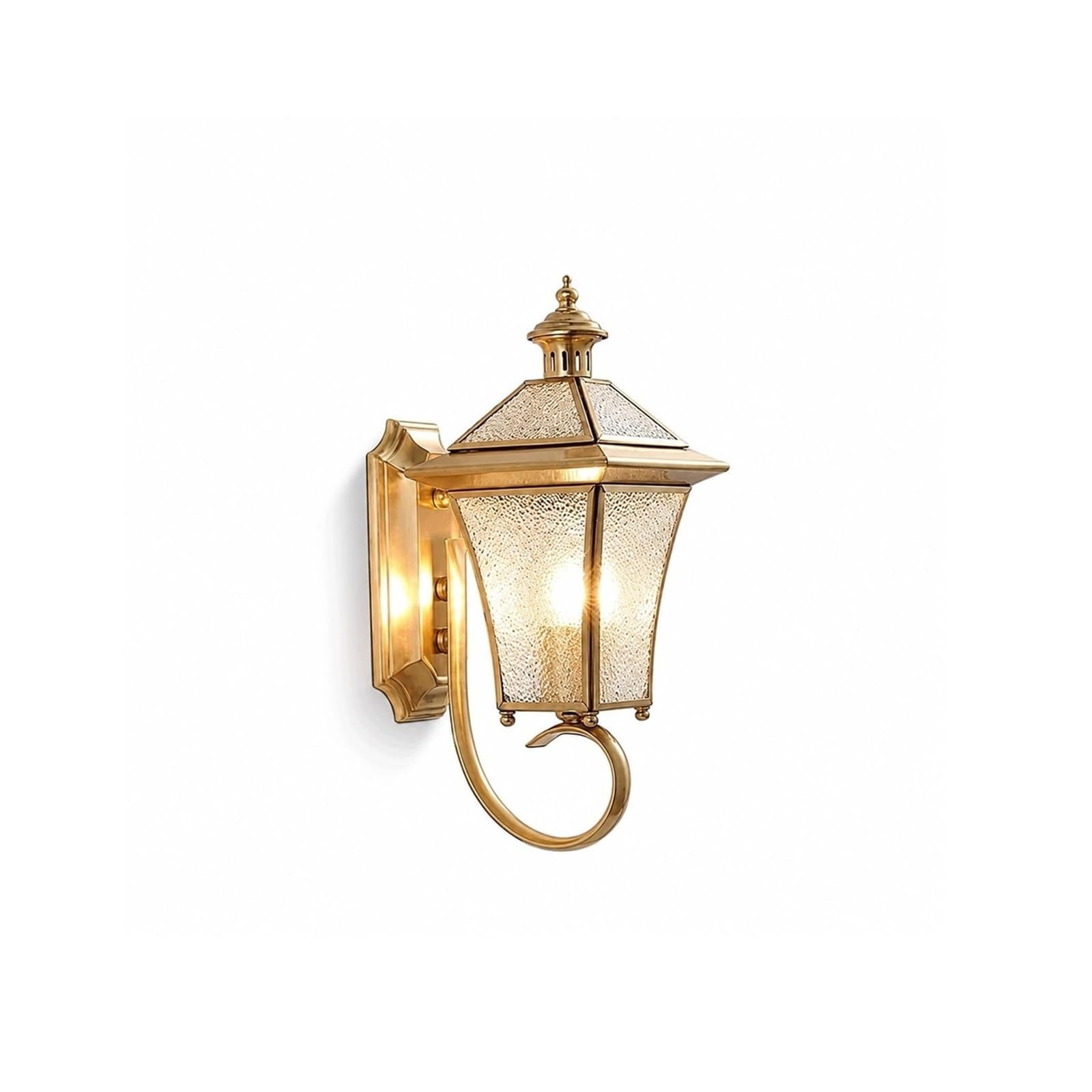 OZBMA Waterproof All Copper Exterior Wall Sconce with Diamond Glass Shade, American Retro Outdoor Light, Antique Finish Lantern, Porch Lighting Fixtures for Balcony Threshold