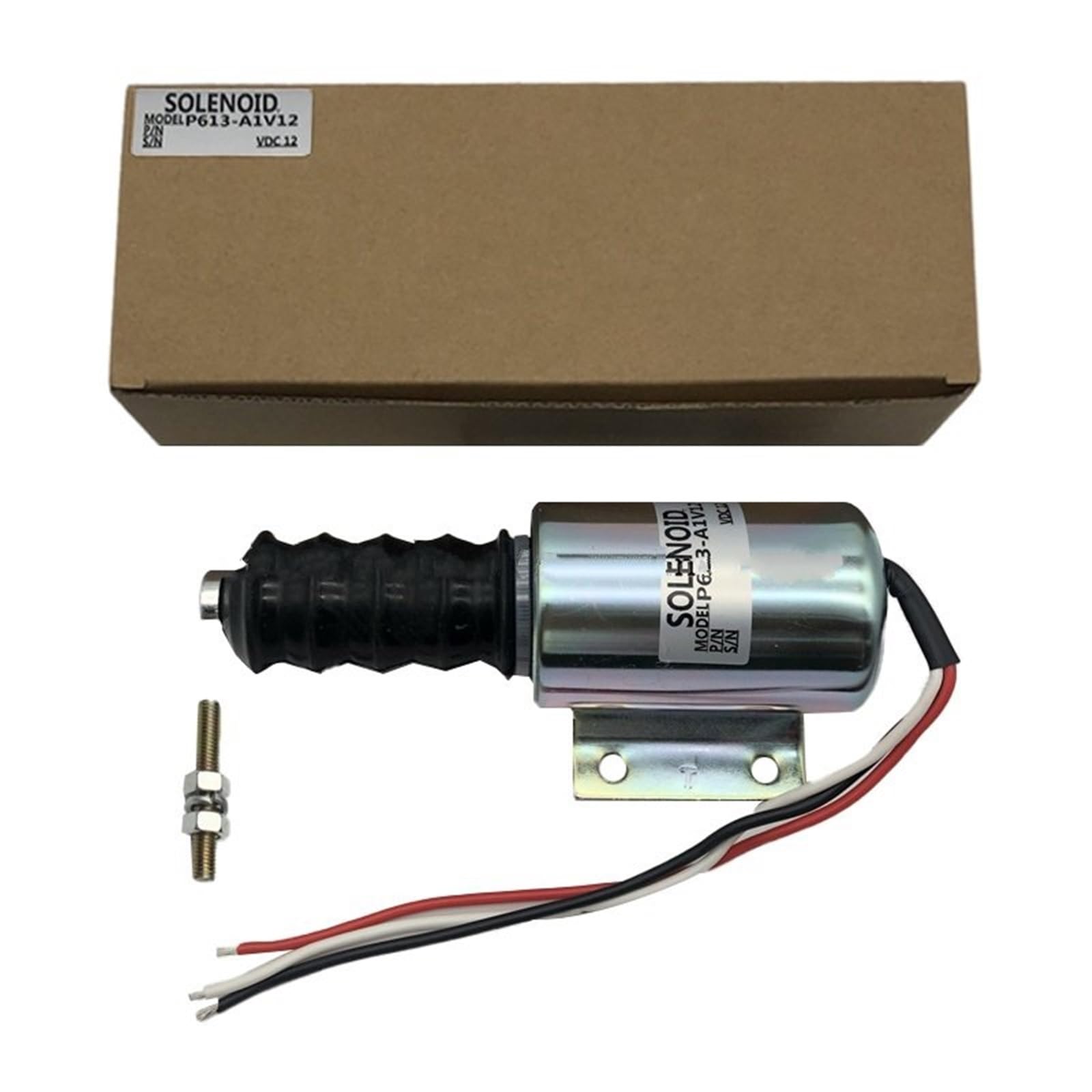 Solenoide de corte de combustible Solenoide de tracción P613-A1V12 121615GT de 12 voltios, apto para el control del acelerador del motor.