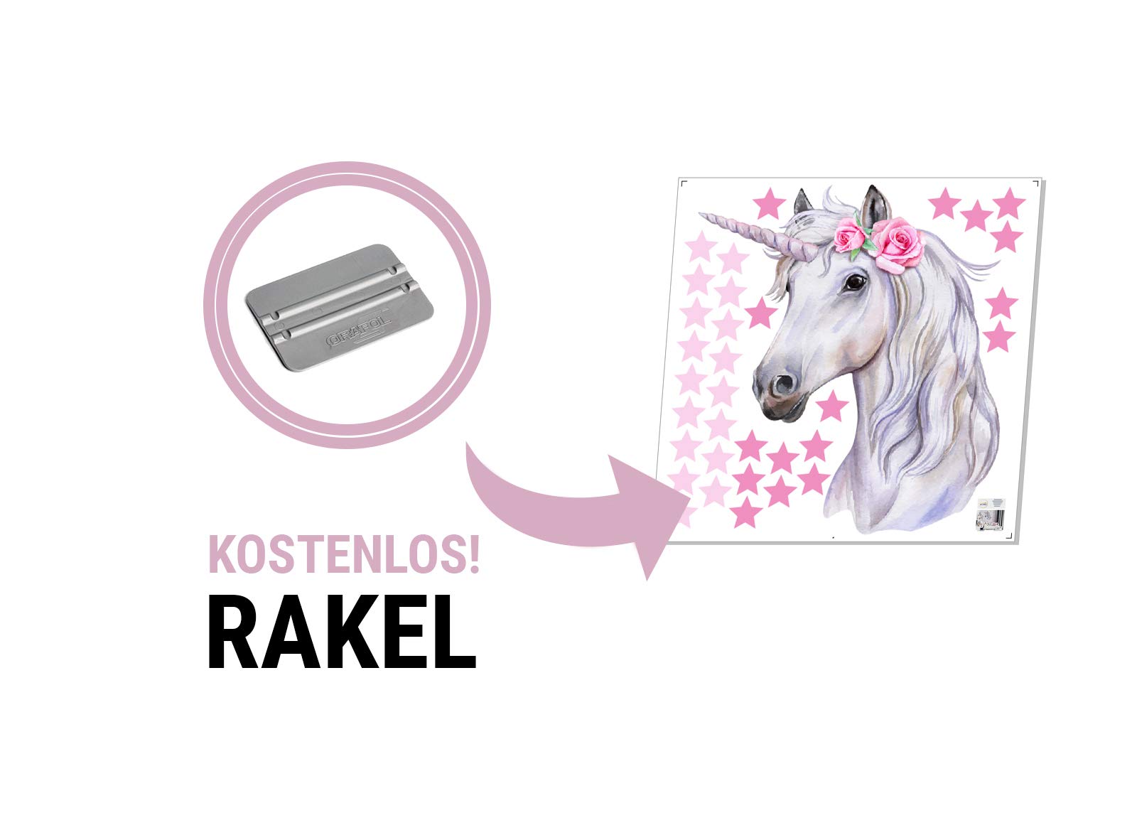 Naklejka na ścianę jednorożec obraz ścienny I gwiazdy kwiaty obrazy dziecięce chłopiec pokój dziecięcy dziewczynka naklejka Osomhome os2031 (202 x 195 cm)