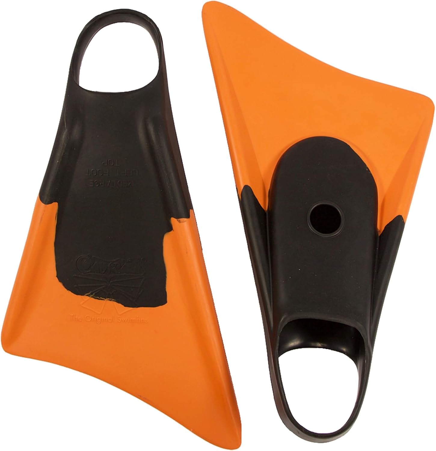 Churchill Makapuu PRO Floating Fins | Comfortable Fit Fins | Tether & Ankle Strap Included | Patented Dolphin Tail Swimfins | Made of 100% Natural Gum Rubber | Swimming, Surfing (Medium)