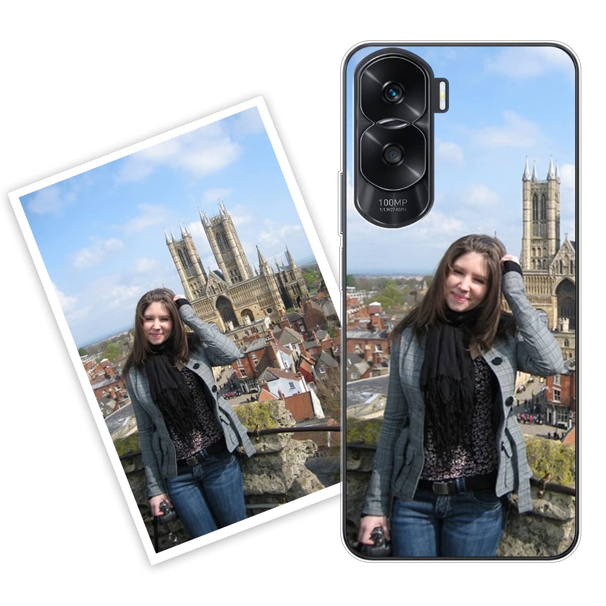 Custodia Personalizzata Per Honor 50 Lite Con Foto, Testo O Logo - Cover Morbida In TPU Trasparente - Antiurto