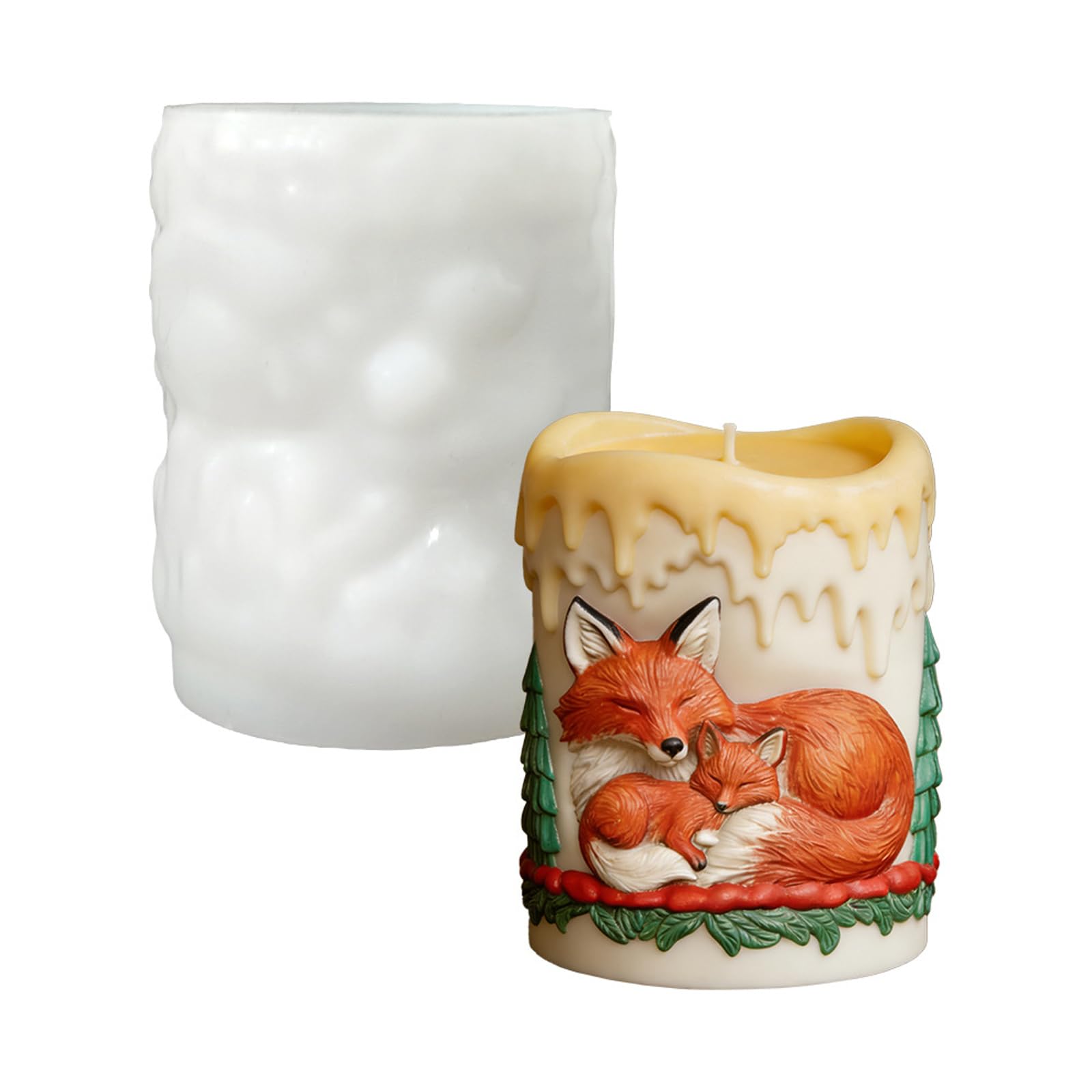 Tsophreniq Detailed Snow Foxy Design Crafting Silicone Mold for Gift and Soap Crafting Foxy Shaped Mold