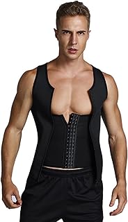 Colete Sauna Masculino, Respirável Ajustável Fecho de Zíper para Perda de Peso Modelador Corporal, Exercício de Ginásio Jaqueta Modeladora Versátil, Modelador Regata para Treinamento de Cintura para E