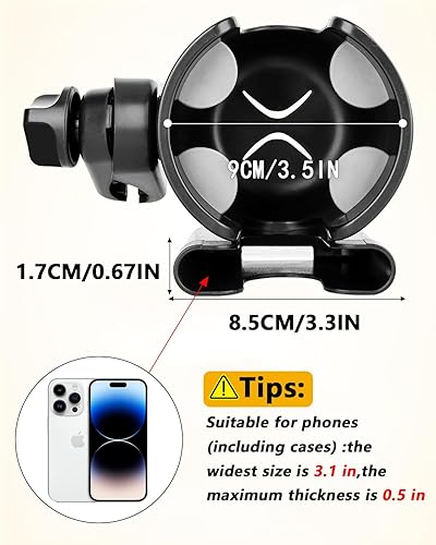 Miniatura 3 de Portavasos universal para cochecito con funda para teléfono celular, estante de almacenamiento 2 en 1, soporte de bebida de rotación de 360 grados