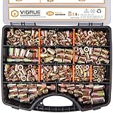 VIGRUE 580PCS SAE & Metric Rivet Nuts Kit with Portable Case, #6-32#8-32#10-24 1/4'-20 5/16'-18 3/8'-16 M3 M4 M5 M6 M8 M10 M12 Nutserts Rivnuts Assortment Kit Insert Nuts Assort