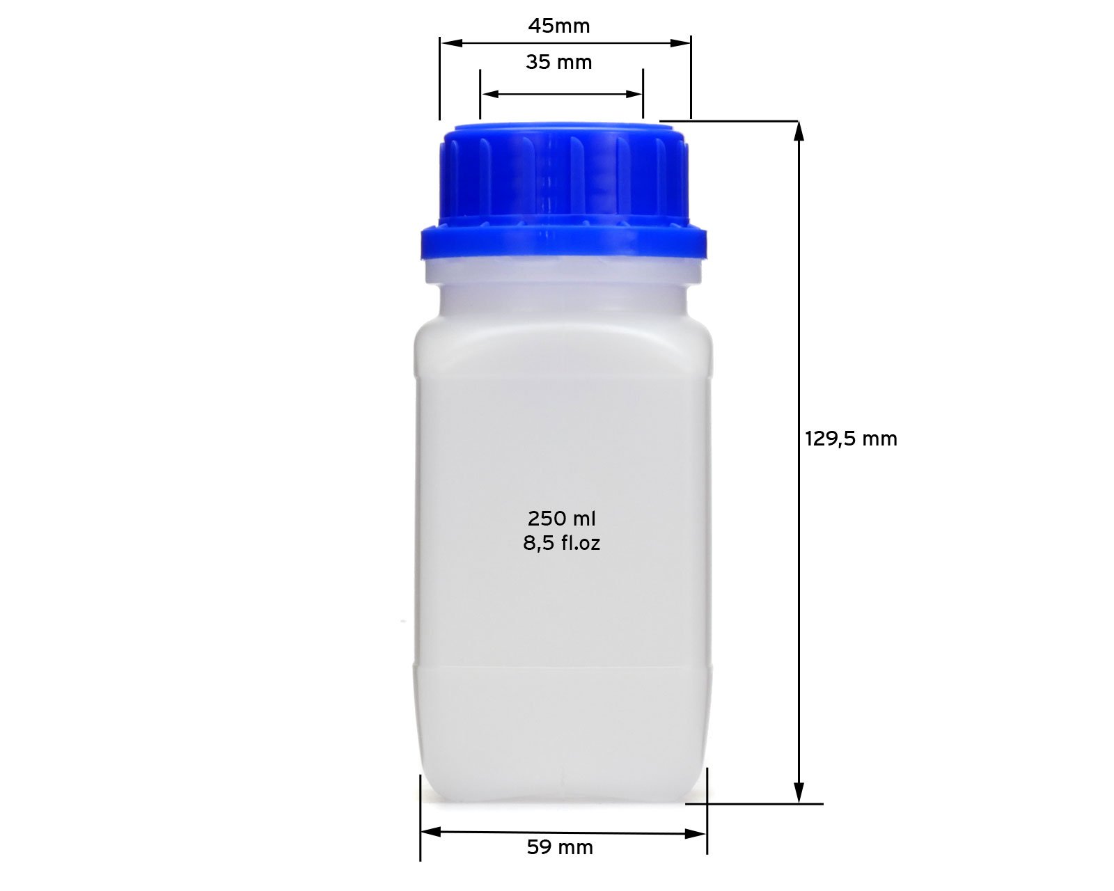 5 X Wide-Neck Bottles With Screw, Chemicals, Labor Bottle With Lid