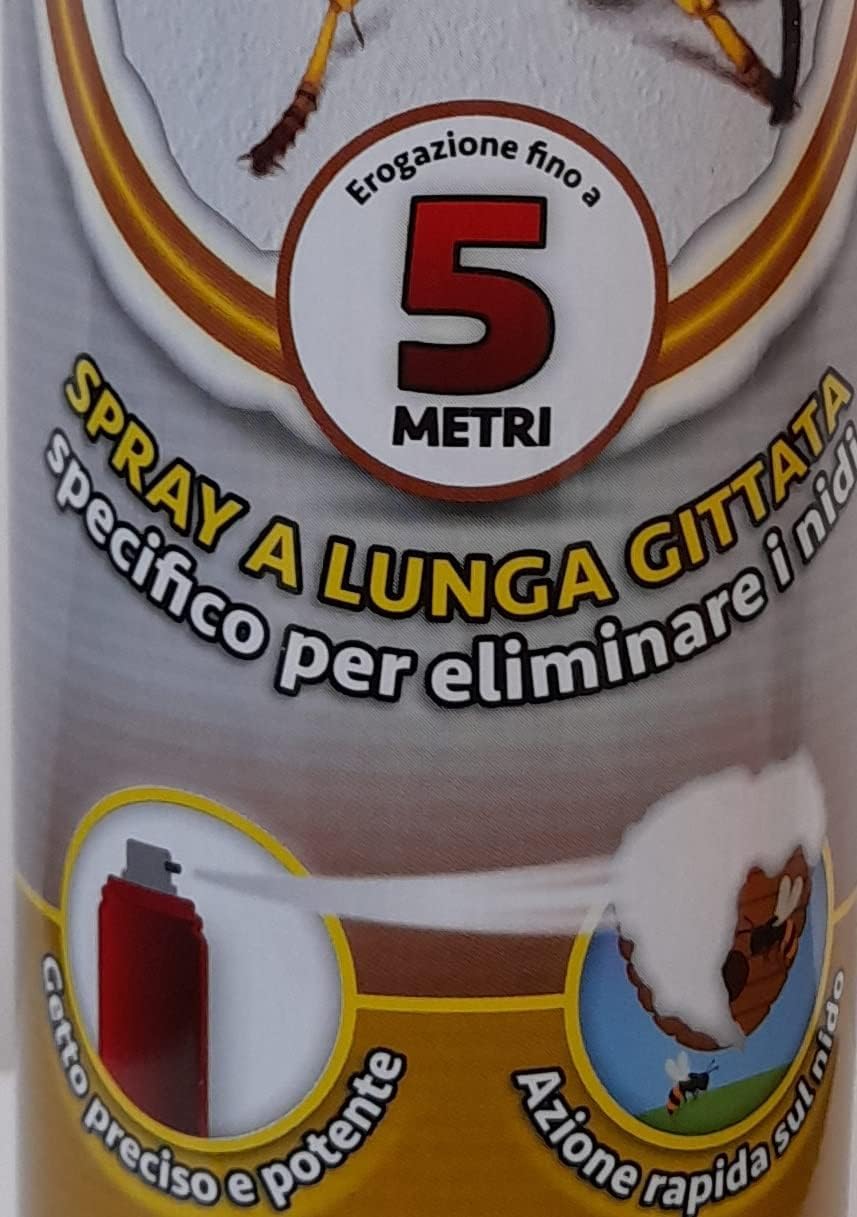 Insetticida Schiumogeno per Vespe e Calabroni - Spray Vespajet Schiuma con Gittata fino a 5 Metri - 750 ml - Azione Rapida e Residuale per Uso Esterno (2, 750ml)