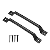 CRAFTSMAN ROAD Black Cast Iron Pull Handles 9 inch (Castleton, Set of 2) - Cabinet Door Handles, Gate Handle Pull, Barn Door Hardware, Grab Handles