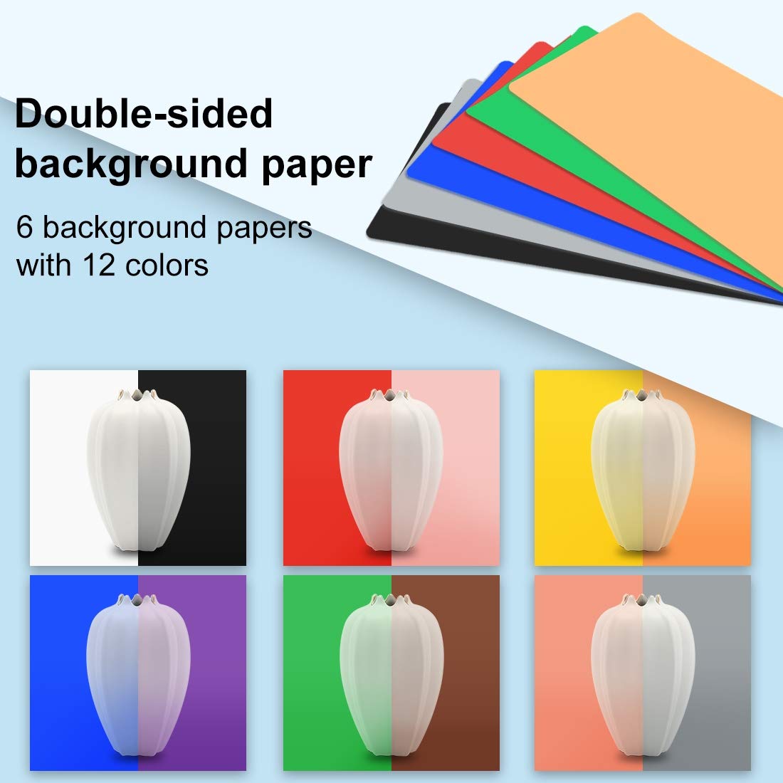 【25 cm 】 PULUZ Piccola scatola per foto da 9,8 pollici, pieghevole, portatile, per studio fotografico, studio fotografico, scatola con sfondo di 12 colori, High 97 CRI Ring Light