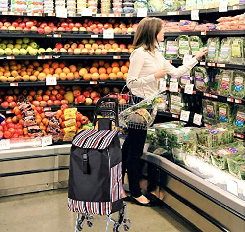 Einkaufstrolley, zusammenklappbarer Einkaufswagen auf Rollen, großer und leichter Einkaufstrolley mit abnehmbarer Tasche… – Bild 8