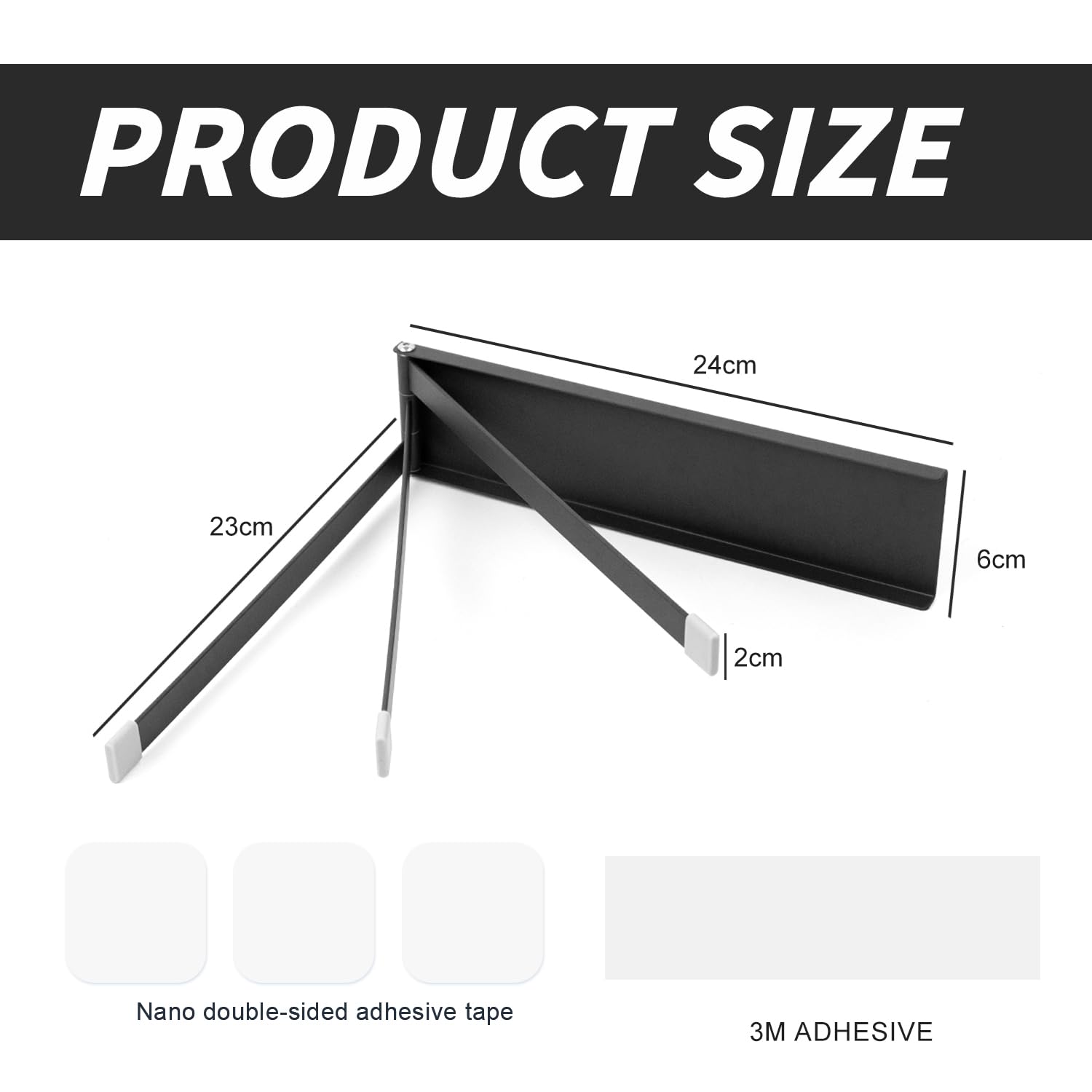 Guest Towel Holder, Towel Rack, No Drilling, Required, Wall-Mounted Three-Arm Guest Towel Holder with Three Swivel Rods - Image 2