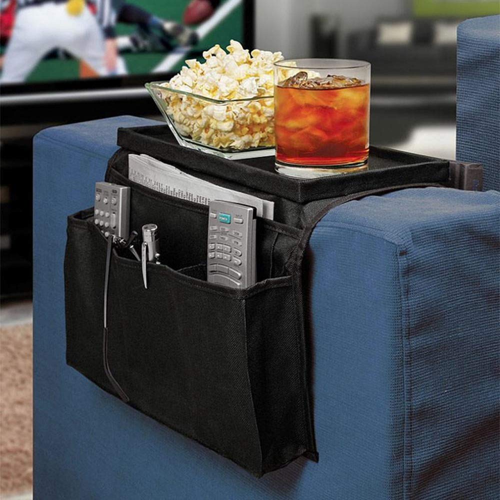 Bolsa de almacenaje de Fieltro con Bolsillos Junto Organizador de reposabrazos for sofá, Funda for Mando a Distancia, Funda for TV y sofá