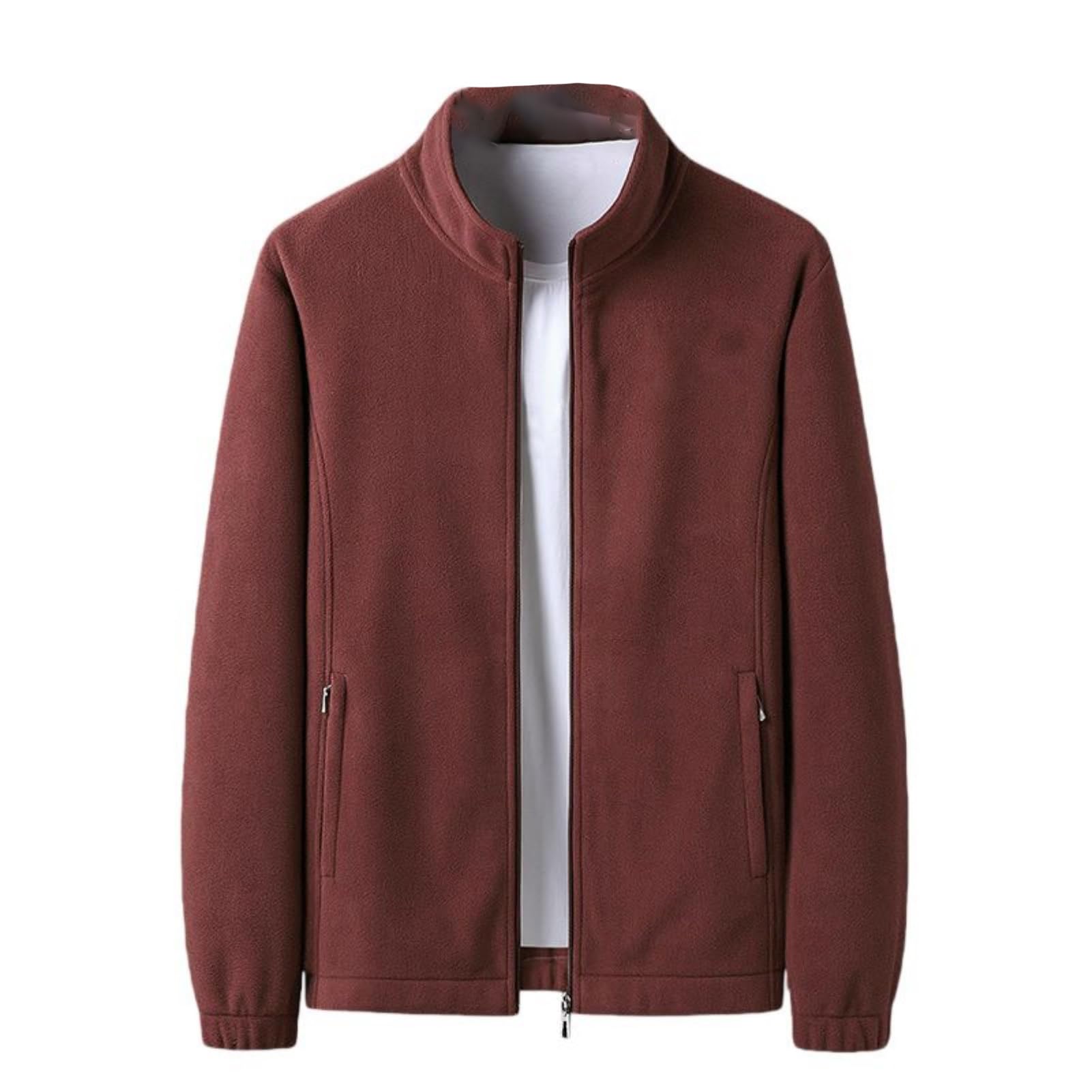 Veste d'hiver en polaire épaisse pour homme blouson chaud à col montant - 8
