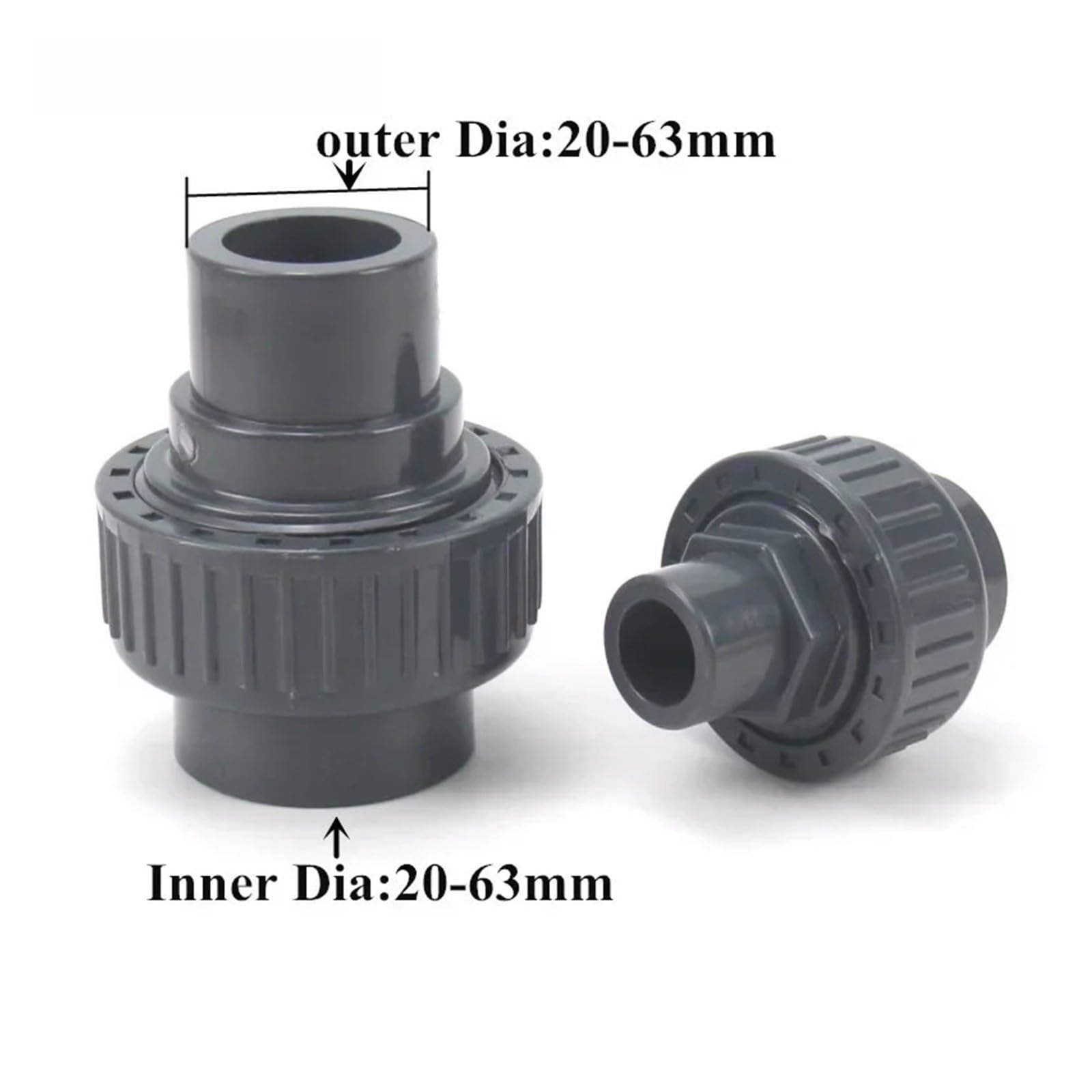 Connettore maschio con unione di tipo manica UPVC, pezzo di collegamento in plastica PVC(63mm (DIN50))