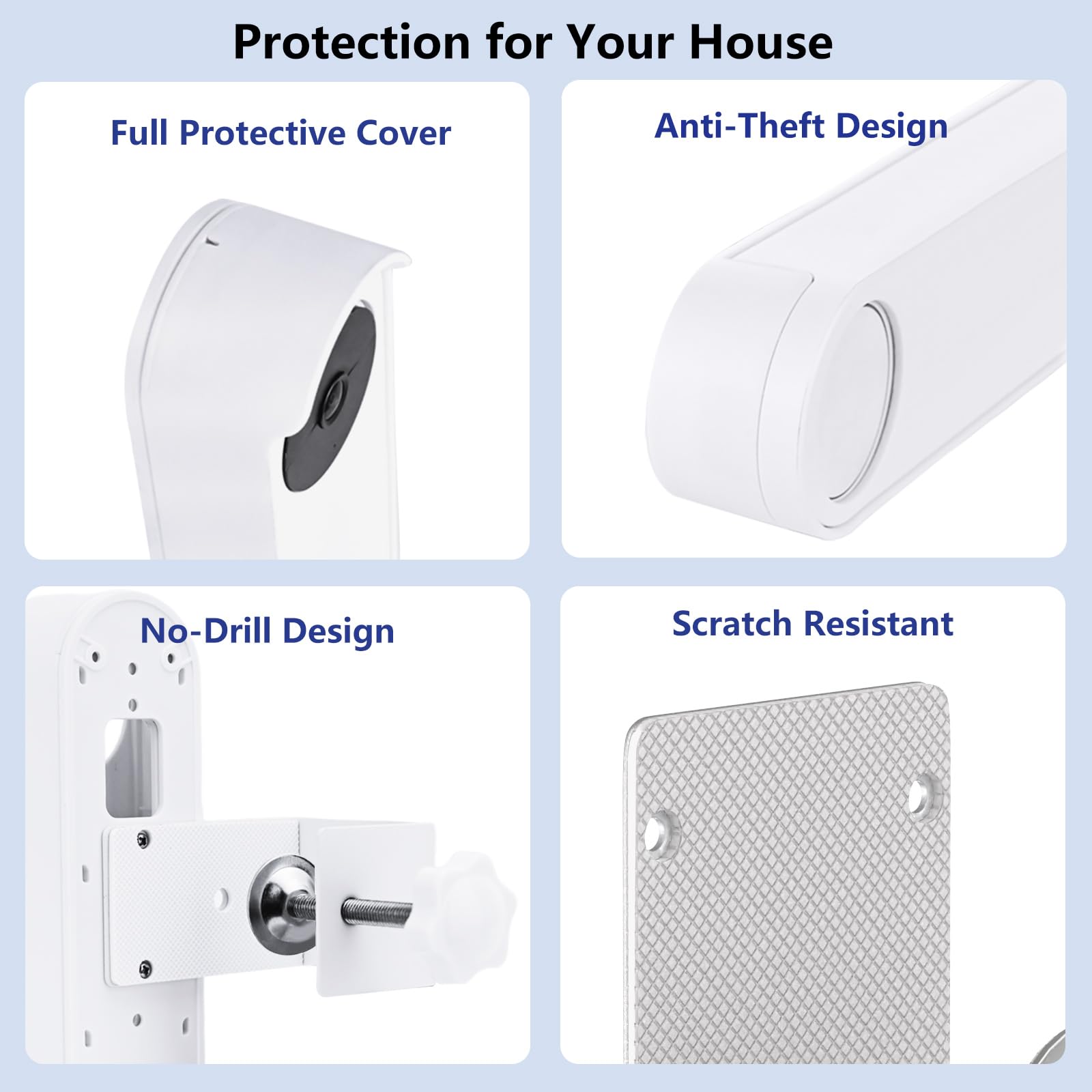 wochel No Drill Anti-Theft Mount for Google Nest Doorbell (Battery), Easy Installation Adjustable Doorbell Mount for Apartments, Rentals and Dorms (White)