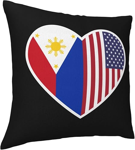 Miniatura 6 de POOEDSO Fundas de almohada I Love America and The Philippines de 18 x 18 pulgadas, fundas de cojín de felpa de doble cara para decoración familiar