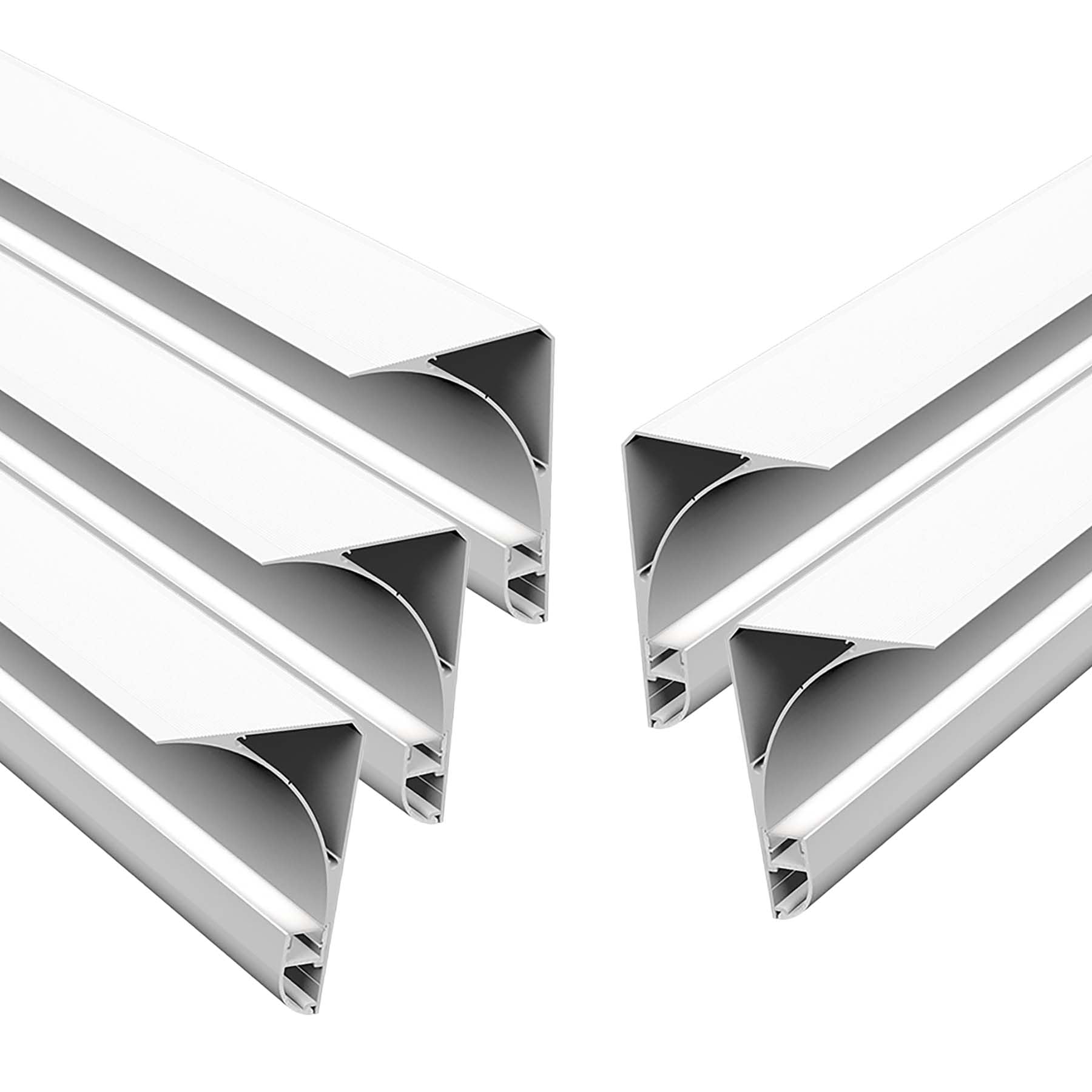G.W.S® Coving & Skirting LED Profile, 5-Pack Aluminium Channel for LED Strip Light, 2 Metres 60mmx80mm (294-C6080)