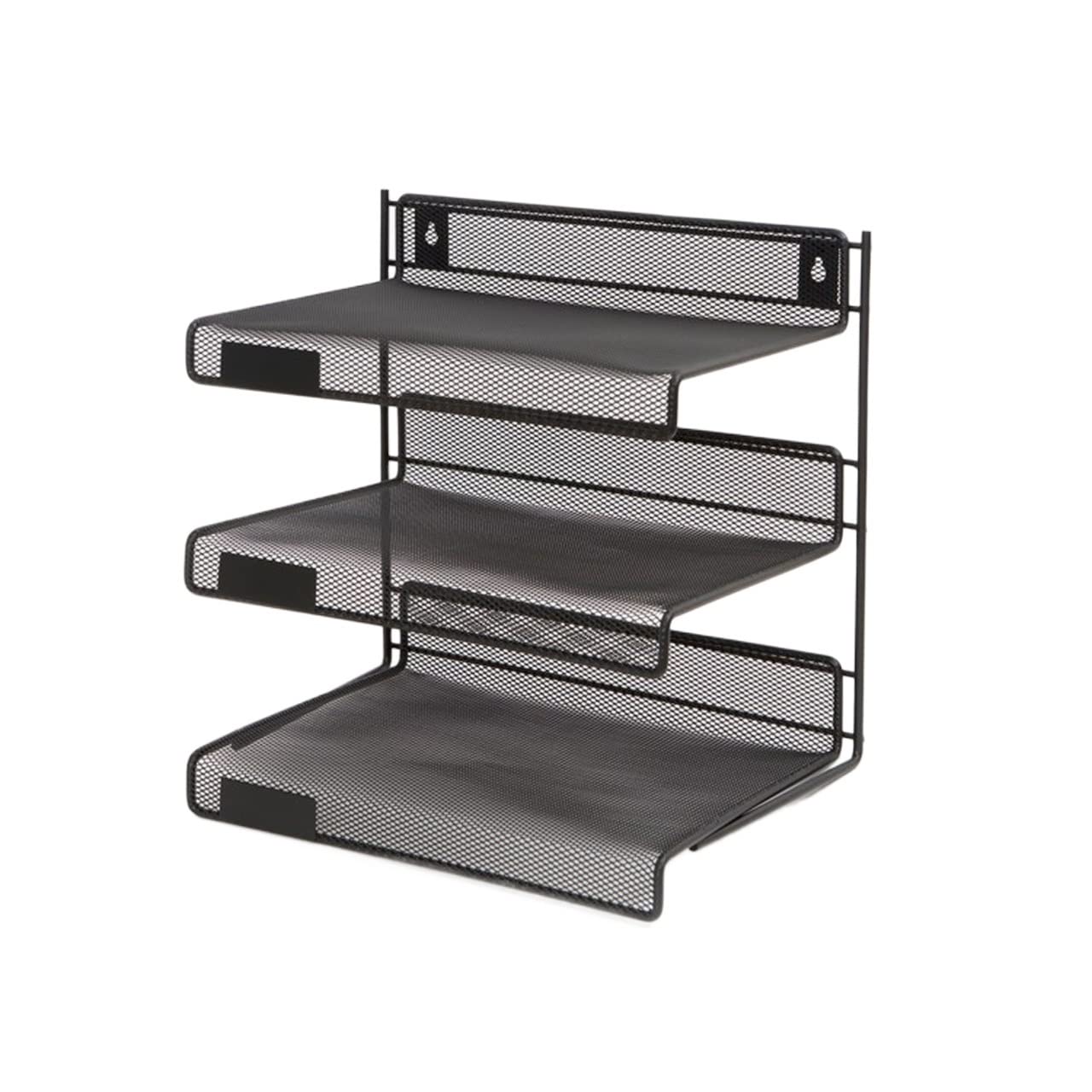 SAeWare Portariviste da parete, in rete di ferro, per giornali, riviste, documenti, adatto per ufficio, decorazione domestica, organizer per documenti, grigio