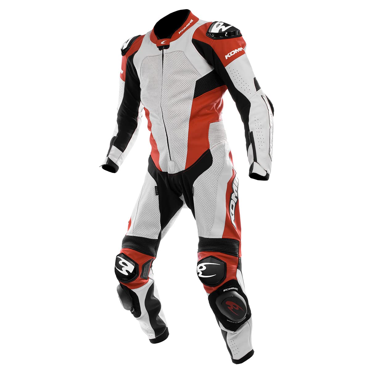 Amazon | コミネ(KOMINE) バイク用 S-55 レーシングレザースーツ White 