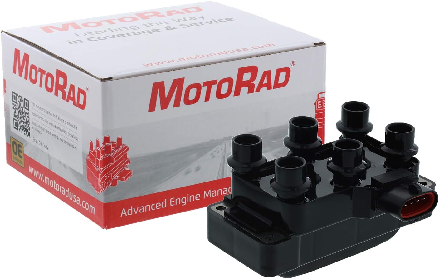 MotoRad 3IC128 Ignition Coil | Fits select Ford Aerostar, Explorer, F-150, Ranger, Taurus, Mazda 626, B3000, B3000, B4000, Navajo, Mercury Mountaineer