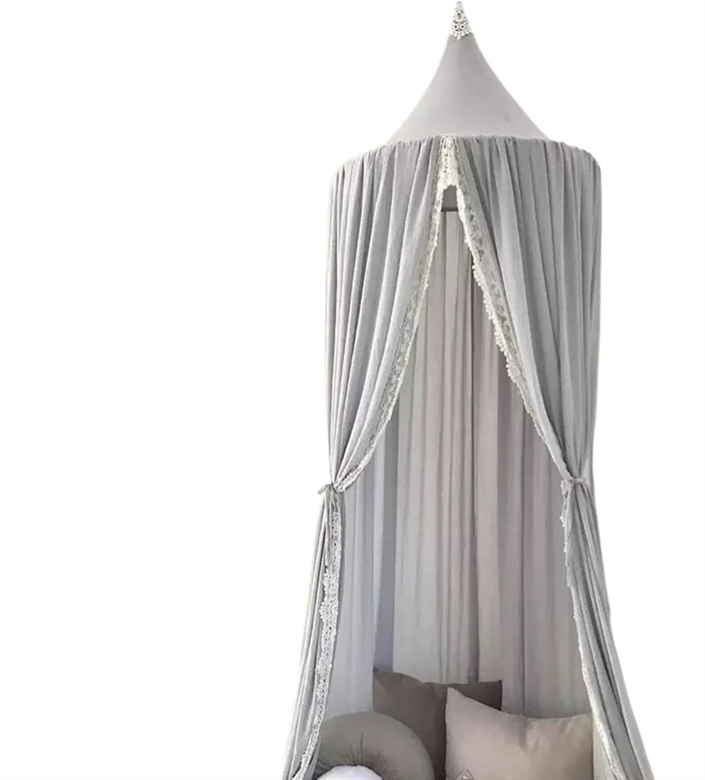 LSNNMU Net For Lace Shading Bed Canopy Kids Hanging Dome Curtain Toddler Princess Play Tent Children Room For Bed(Grey)