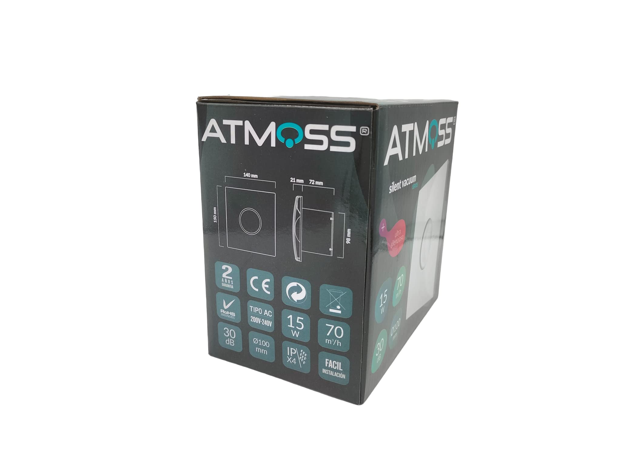 Ventilazione estrazione | Ventilatore estrattore da bagno 15 W aria | Ultra silenzioso (30 db) | Basso consumo (15 W) | valvola anti zanzariera integrata | 70 M3/H | Extra piatta | Stile moderno