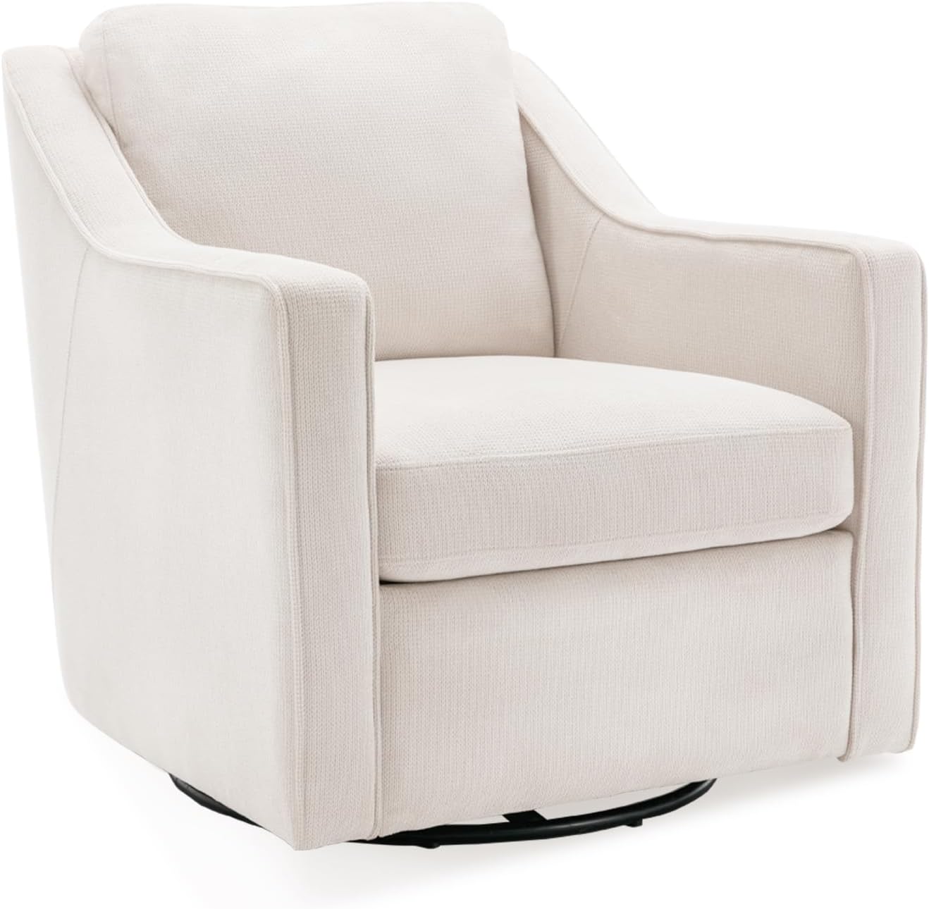 COLAMY Upholstered 360° Swivel Accent Chair with Track Arms