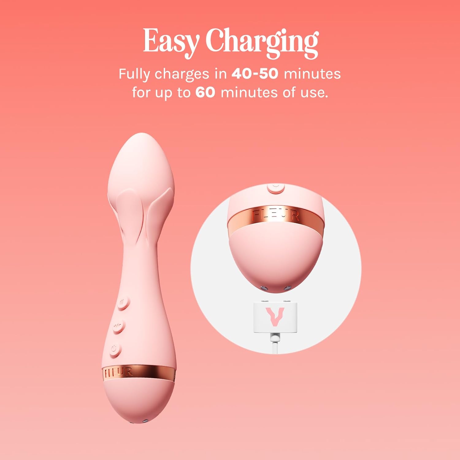 VUSH Rose 2 Bullet Vibrator for Women – Discreet Silent Vibrator & Bullet Sex Toy for Clitoral Stimulation, Compact Waterproof Rechargeable Design with 25 Vibration Modes