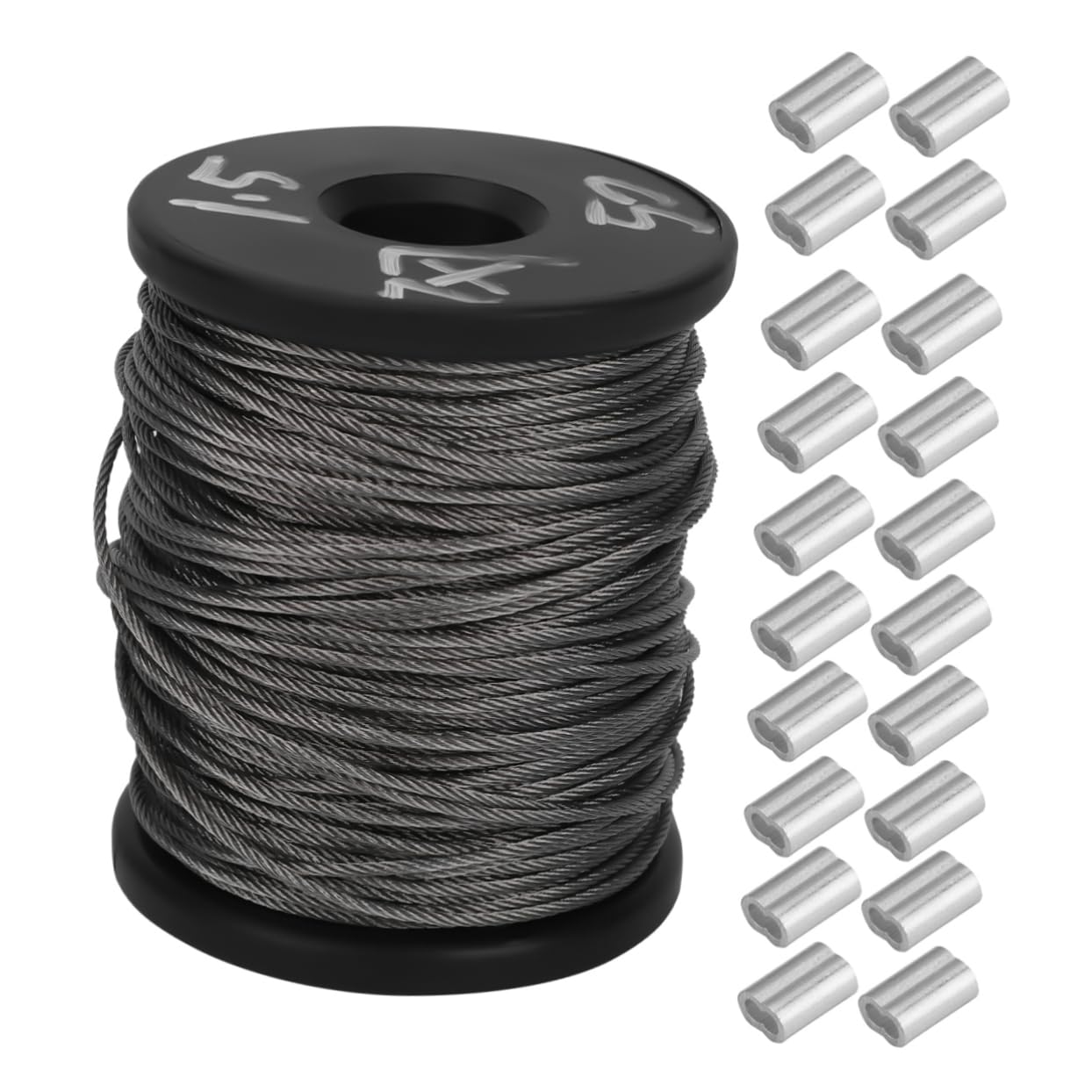 JECOMPRIS Wire Rope Lifting Rope Galvanized Hobby Wire Welding Wire Aluminum Wire Spool Aluminum Crimping Loop Picture Frame Hanging Wire Deck Railing Cable Wire Cable Aluminum Silver