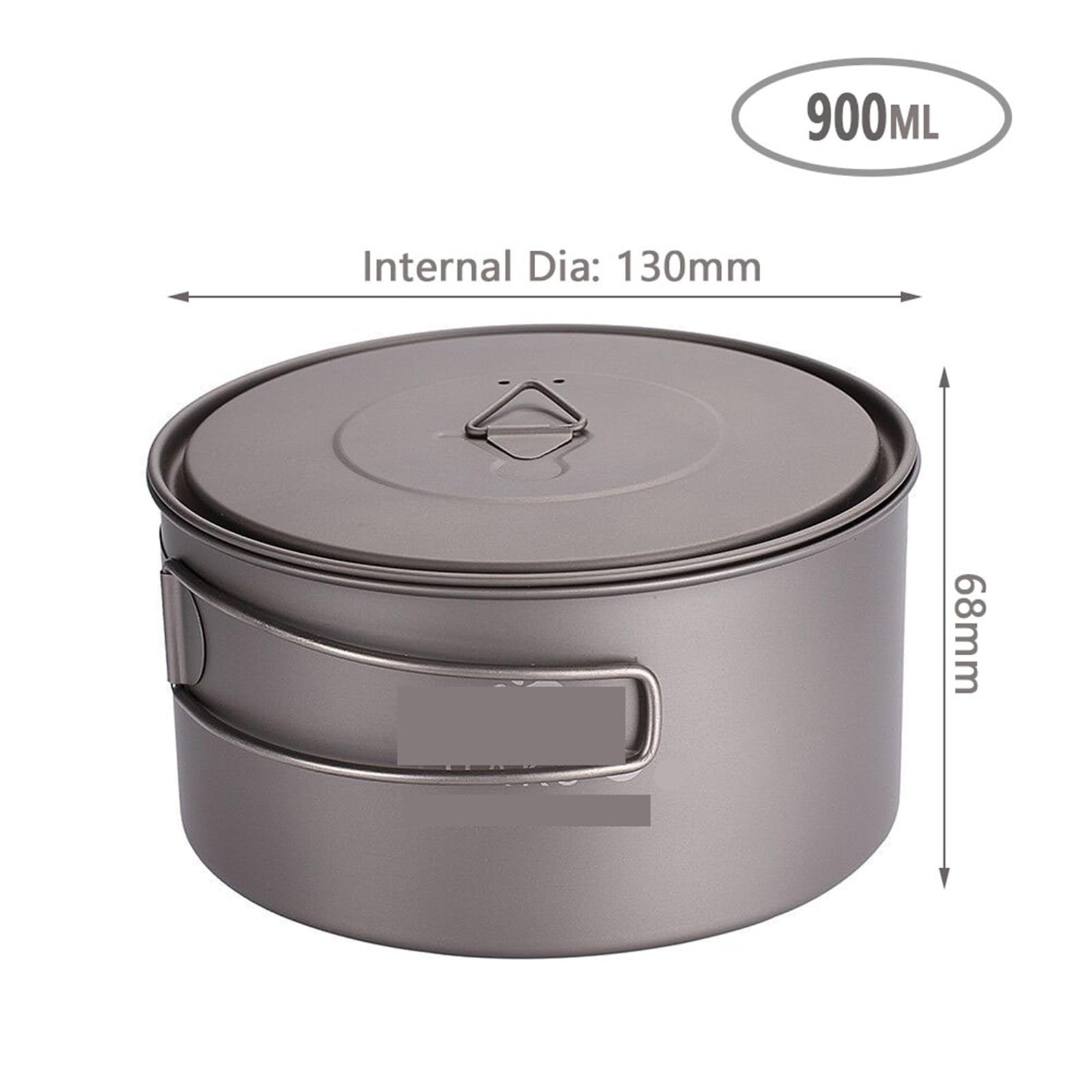 Olla de Titanio Ultraligera de 900 ml: Utensilios de Cocina for Acampar al Aire Libre con Tapa y asa for Picnic