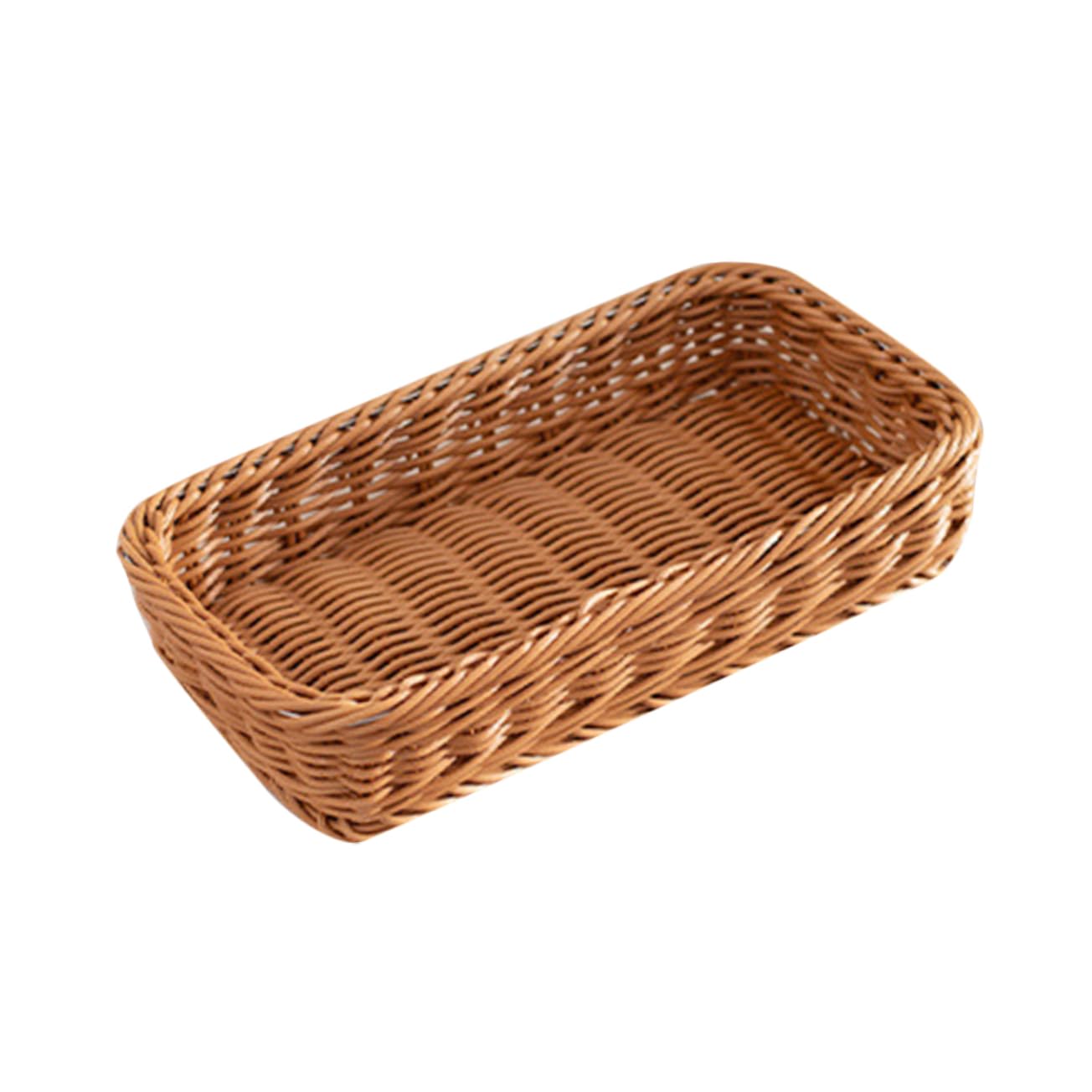 MAGICLULU 5 Piezas Cesta De Almacenamiento De Cubiertos Canasta De Frutas Cesta De Pan Contenedor De Pan De Mimbre Falso Soporte De Ratán Falso Cesta De Artículos Diversos El Plastico