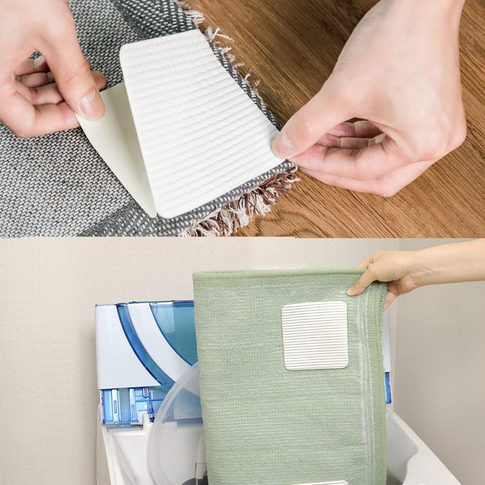 20 Pcs Autocollants Antidérapants pour Tapis, Attaches Lavables et Réutilisables pour Coussin de Canapé, Autocollants Adhésifs pour Tapis sous Tapis Antidérapants pour la Maison (Ronds