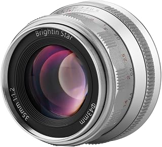 Brightin Star 35mm F1.2 Lens APS-C Large Aperture Portrait Lens Mirroless Camera for Canon EOS-M Mount,M1,M2,M3,M5,M6,M611,M10,M100,M50,M50 Mark 11,M200