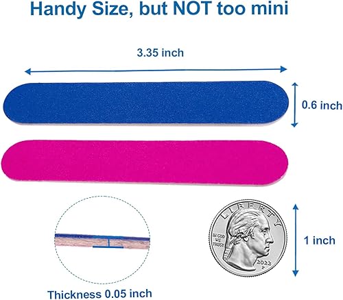 Miniatura 10 de 200 piezas de tableros de esmeril para uñas, limas de uñas para uñas naturales, pequeñas, desechables, de doble cara, lima de uñas coloridas, a