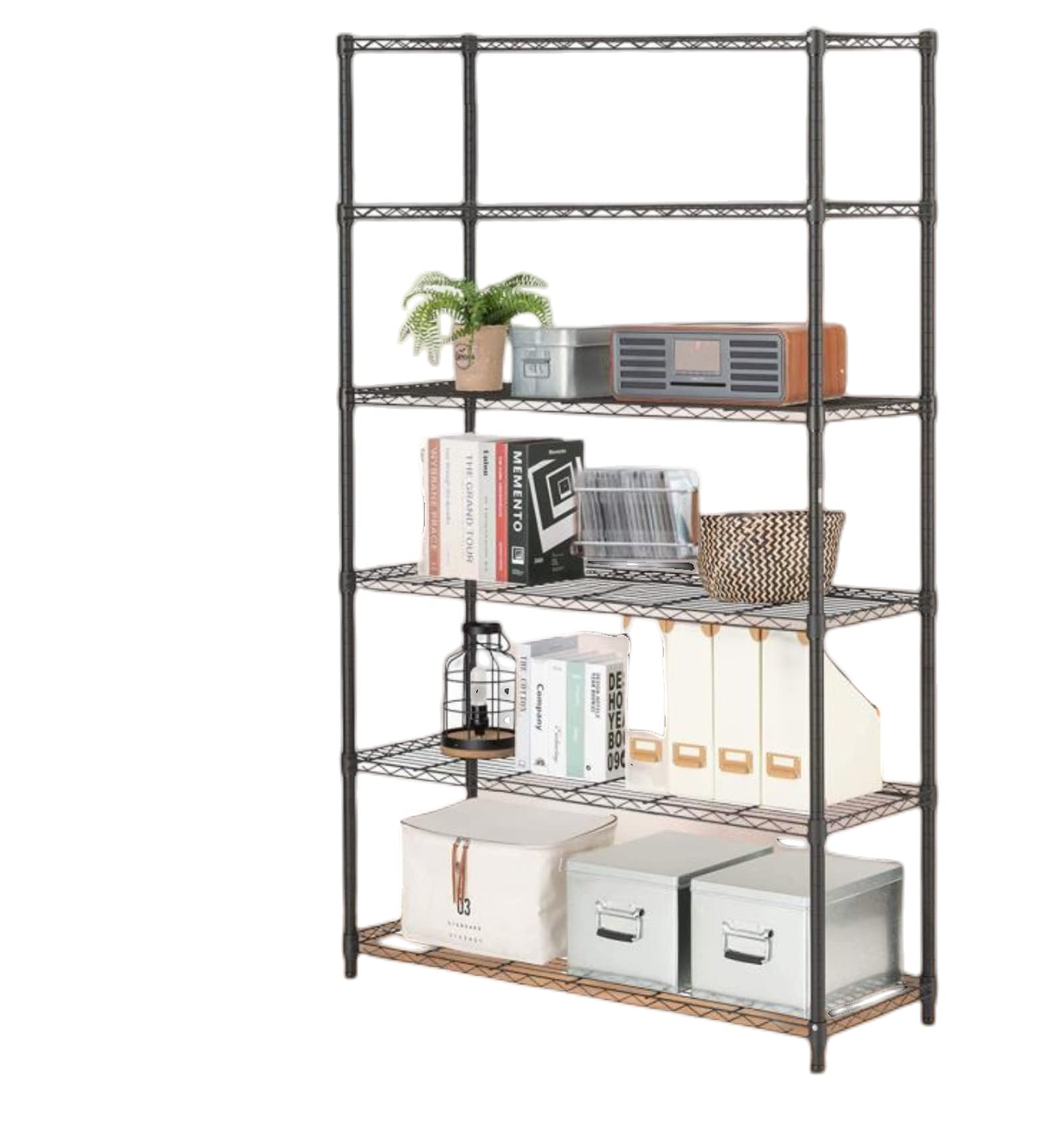 Amazon｜YuneKan ベーシック スチールラック 6段 キャスター付き 耐