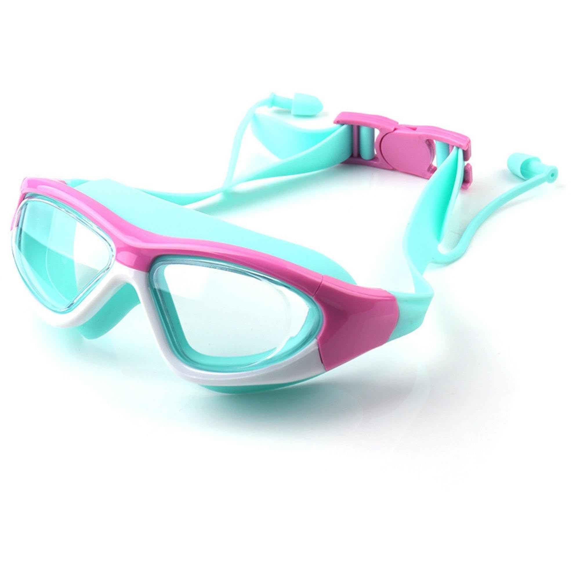 euroseles Gafas de Natación para Niños y Niñas con Protección UV y Antivaho - Confort y Seguridad con Tapones para Oídos y Pinza para Nariz Integrados