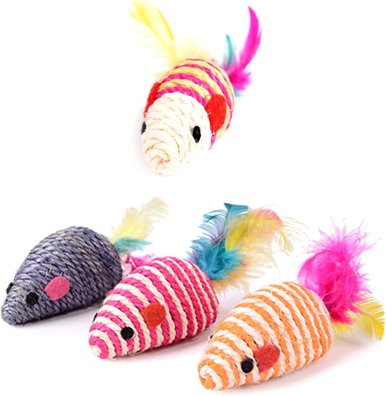 DHANAK Sisal Toys Rat | Interactive Kitten Training Feather Toy | Scratch Resistant | Multipurpose Interactive Mouse Toy for Cats, Feather Toy Catnip (2Pcs) (B0CW3N8RQQ) Amazon Price History, Amazon Price Tracker