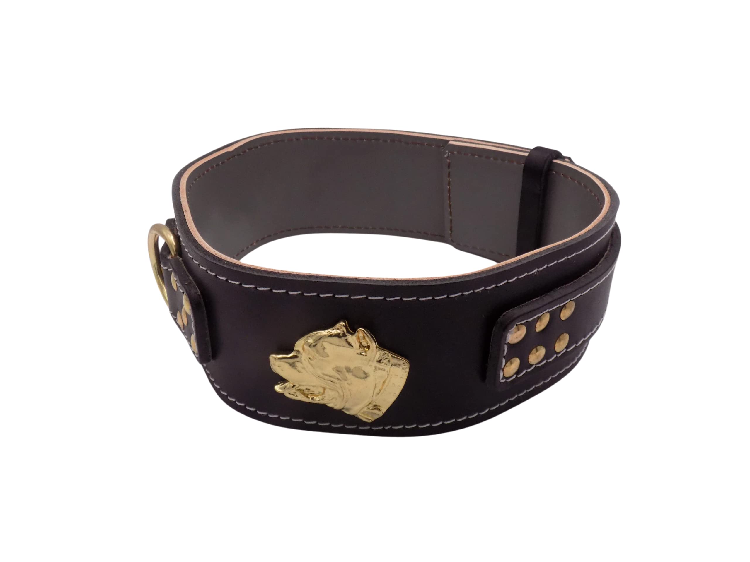 Unique American Bully Hundehalsband, Leder, strapazierfähig, 6,3 cm breit, mit American Bully-Kopf-Motiv (Größe XL: 68,6 cm – 81,3 cm, Schwarz)