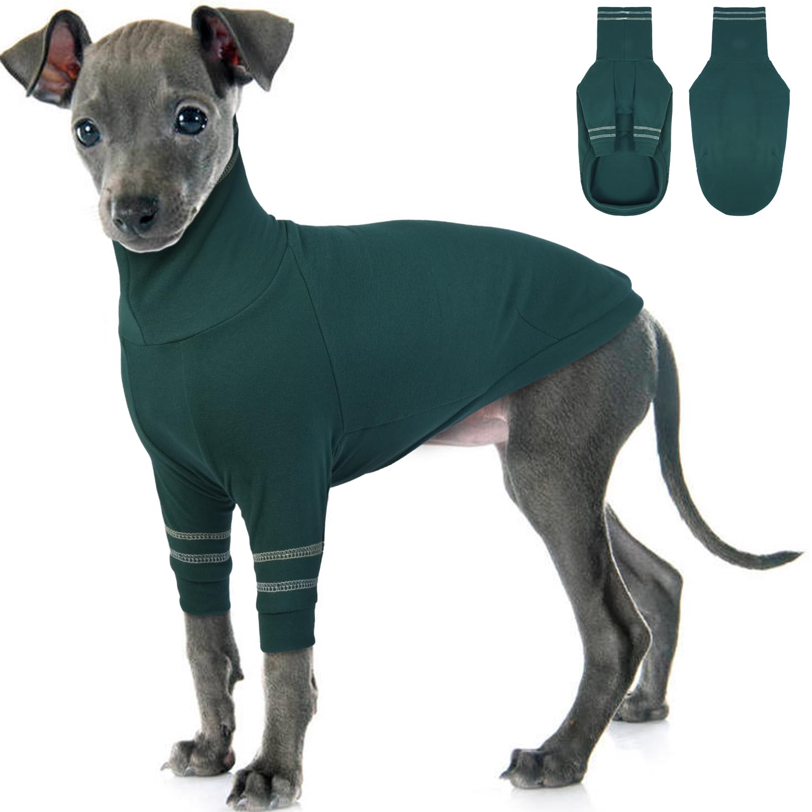 OUOBOB Greyhound Dog Sweater, Italian Greyhound Coat for Small Dogs, Whippet Pullover Turtleneck Stretchy Knit Sweatshirt, Greyhound Thermal Clothes
