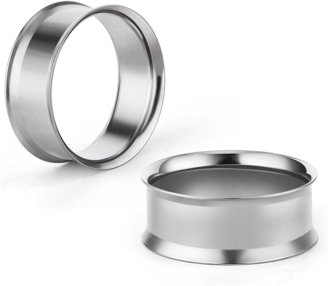 Cottvott 2pcs Surgical Stainless Steel Flesh Tunnels Double Flare Ear Plugs Expanders 11/16"