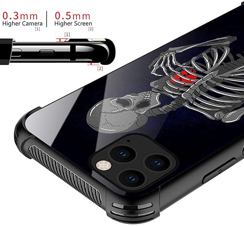 Vista 105 de Funda compatible con iPhone 12/12 Pro, funda de invasión de vaca alienígena OVNI, parte trasera de vidrio templado + funda protectora de silicona