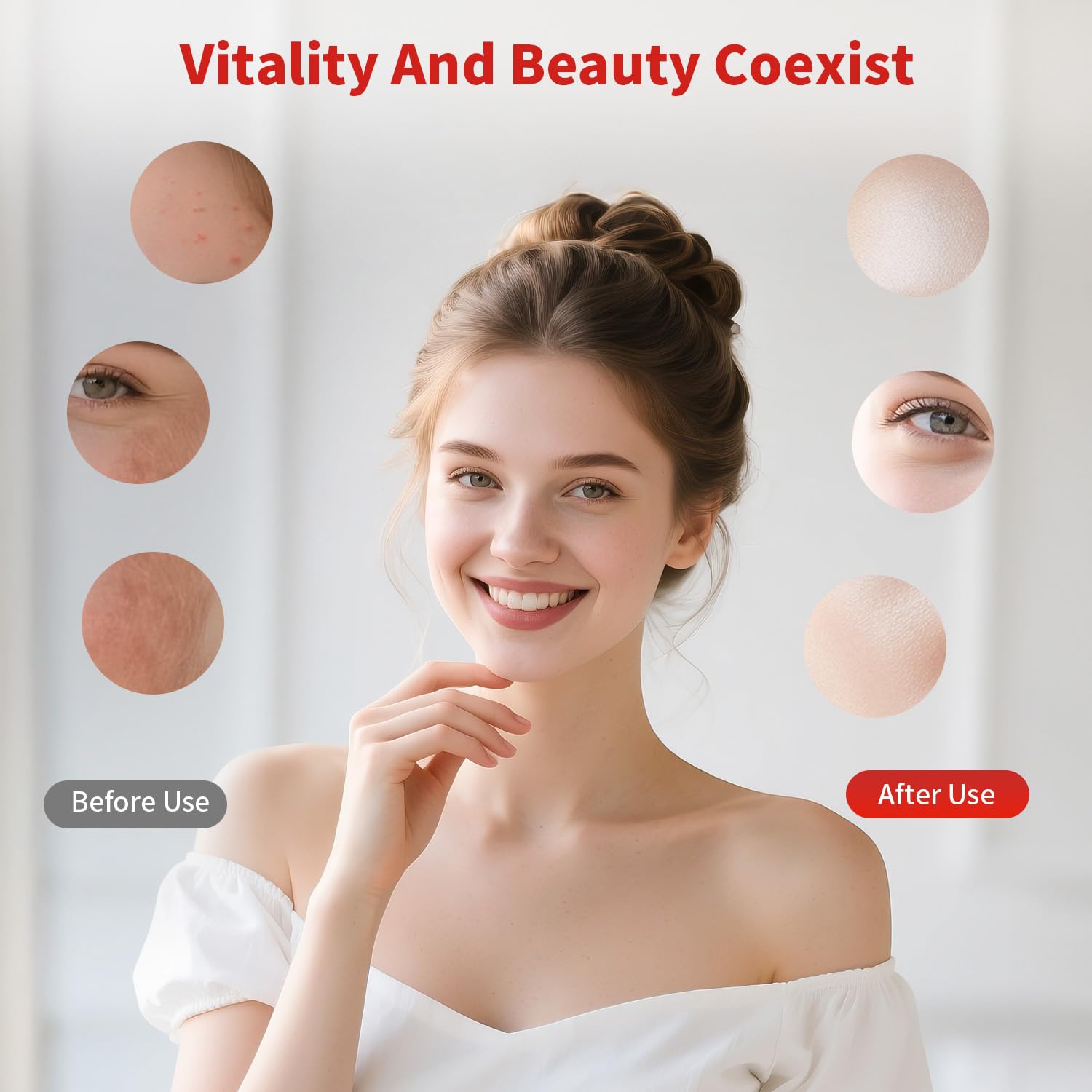 Cholas Red Light Therapy for Face Body, 5 Heads Red Infrared Light Therapy Devices, 7 Colors Red Light Therapy Lamp, 660nm and 850nm LED Near Infrared Light for Full Body, Face, Skin, Muscle