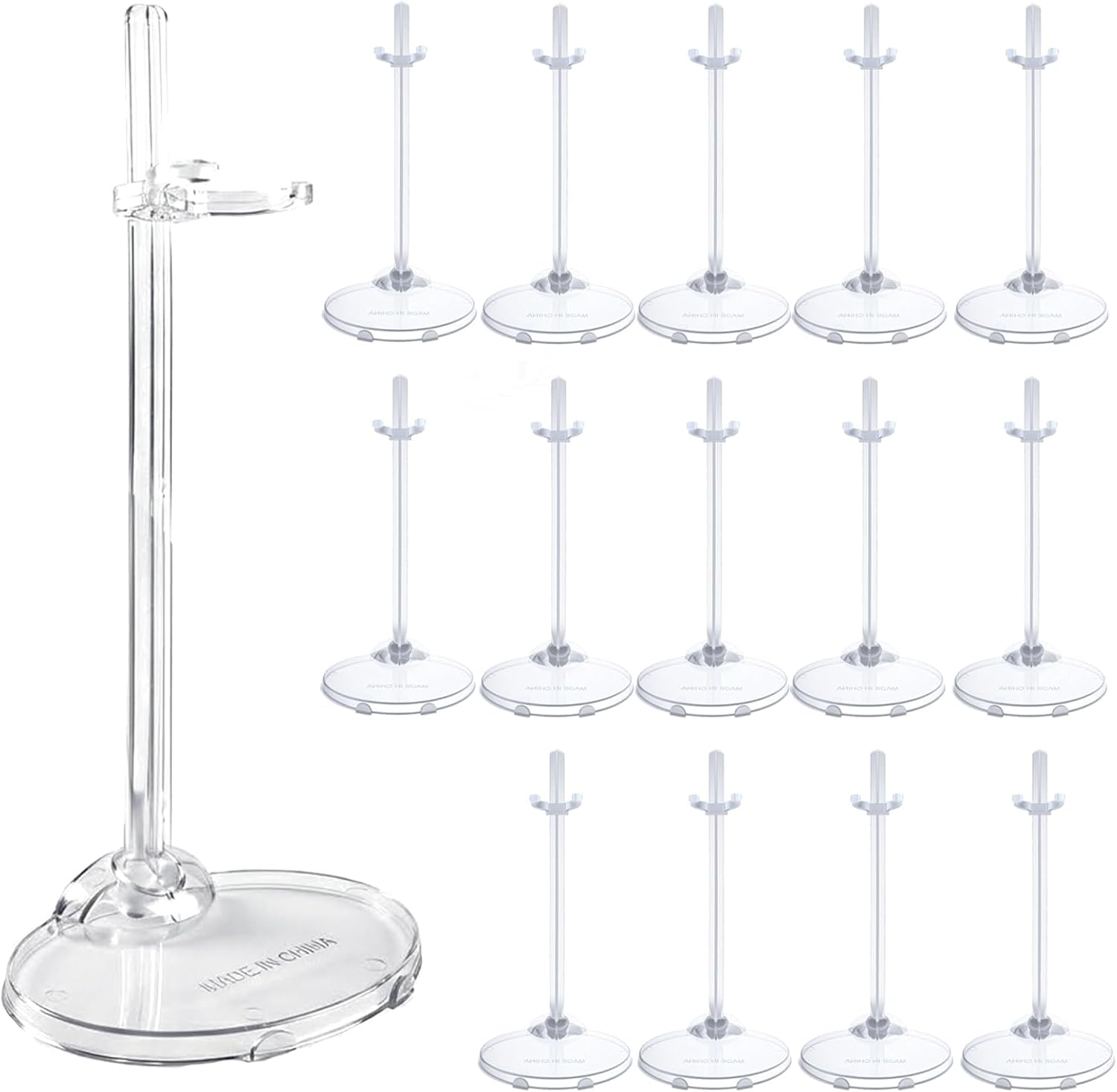 15 PCS Doll Stands Display Holder, Transparent Action Figure Stand, Adjustable Doll Stands, Dolls Parts, Suitable for Dolls 11 to 13 In High(transparent)