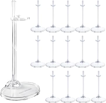 15 PCS Adjustable Doll Stands, Transparent Display Holder for Action Figure | Dolls Parts, Slide to Adjust Height, Suitable for Dolls 11 to 13 In High, Ideal for Collectible Display and storage