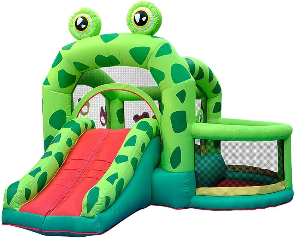 Bouncy Castles Sports Toys Home Children's Inflatable Park Indoor Bounce Bed Boy And Girl Playground Outdoor Children's Slide Kids Toys Folding Trampoline (Color : Green, Size : 330 * 300 * 235cm)