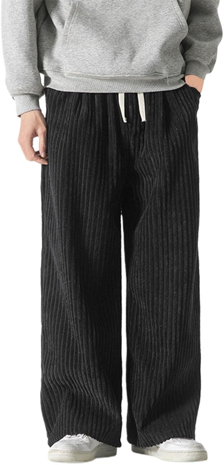 Herren Cordhose Mit Stretch - Baggy Jogginghose Mit Elastischer Taille