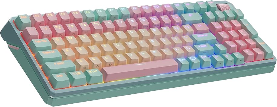 Cooler Master MK770 Macaron Wireless Mechanical RGB Gaming Keyboard Kailh Box V2 Click White Switch Gasket Construction Hot Swap Support Bluetooth|2.4GHz Tactile 3-Way Dial QWERTY MK-770-MCKW1-US