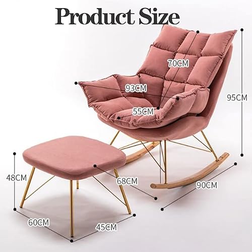Miniatura 2 de WIGSELBL Cómoda mecedora con silla mecedora otomana de ocio para guardería, silla auxiliar perezosa, silla de acento sin brazos, sofá individual